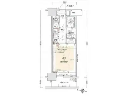 セレッソコート新大阪(1K/9階)の間取り写真