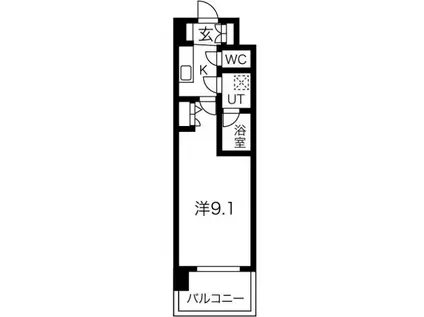 スプランディッドⅠ(1K/9階)の間取り写真