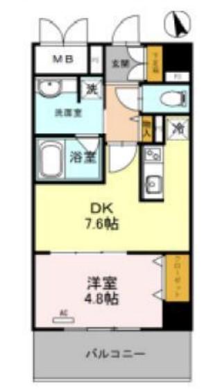 フォルテ福島(1LDK/3階)の間取り写真