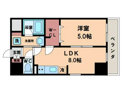 エステムコート北堀江(1DK/12階)の間取り写真