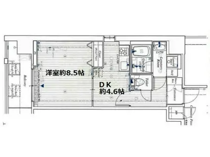 エイペックス梅田東Ⅱ(1DK/11階)の間取り写真