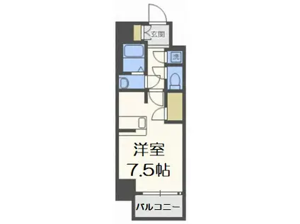 レジュールアッシュOSAKA今里駅前(ワンルーム/3階)の間取り写真