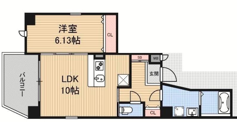 アネールエレ江戸堀(1LDK/3階)の間取り写真
