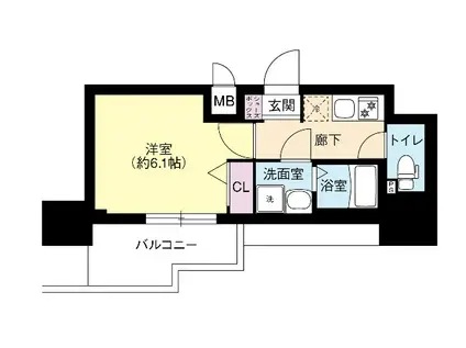 DIMUS新大阪(1K/3階)の間取り写真