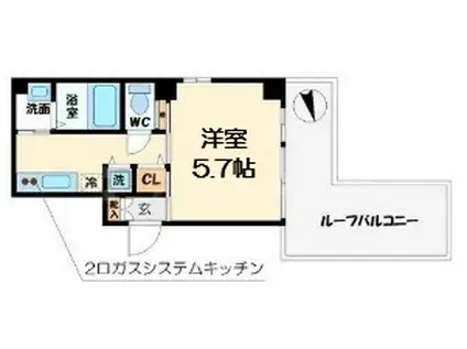 ALVAS(1K/9階)の間取り写真