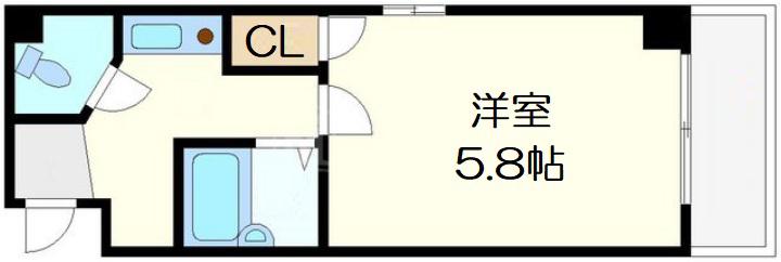 新町エビス(1K/10階)の間取り写真