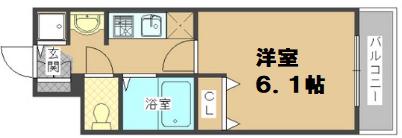 スワンズシティ大阪ウエスト(1K/6階)の間取り写真