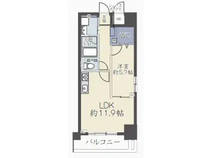 イルミナル グランデ(1LDK/8階)の間取り写真