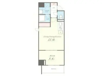 RESIDENCE TRESOR DIEU(1LDK/2階)の間取り写真