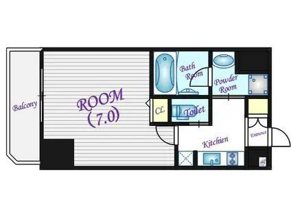 ファーストステージ京町堀レジデンス(1K/9階)の間取り写真