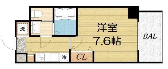 レジュールアッシュ難波MINAMI(1K/6階)の間取り写真
