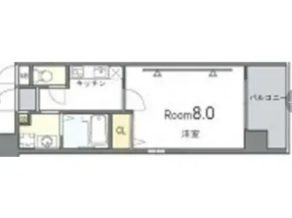 ウエンズ東心斎橋(1K/3階)の間取り写真