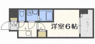 エスリード弁天町ポートヴィラ(1K/2階)の間取り写真