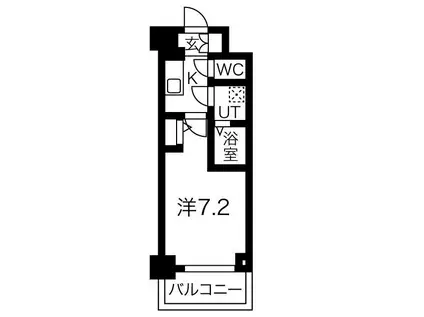 プランドール新大阪PARKレジデンス(1K/8階)の間取り写真