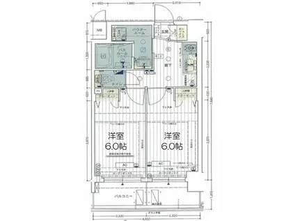 エステムコート難波Ⅴブロード(2K/9階)の間取り写真