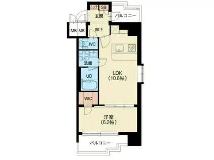 スプランディッド新大阪V(1LDK/3階)の間取り写真