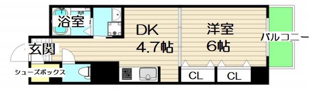エステムコート心斎橋イースト3エクシード(1DK/9階)の間取り写真