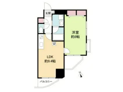 ビエラコート天神橋(1LDK/12階)の間取り写真