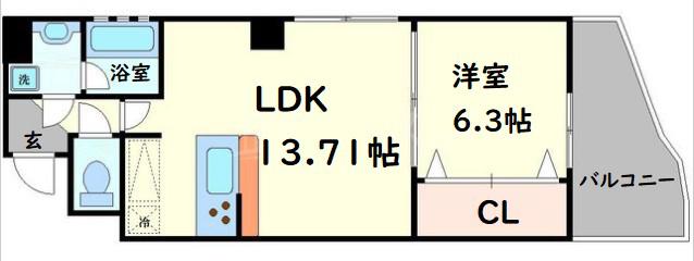 THE PREMIUM AQUA(1LDK/7階)の間取り写真