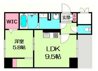 アビエール松屋町(1SLDK/11階)の間取り写真