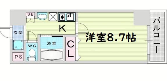 シティヒルズ・ブライト(1K/6階)の間取り写真
