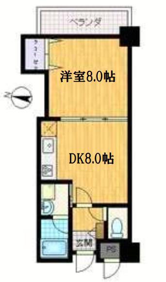 ロジュマン浪速(1DK/2階)の間取り写真