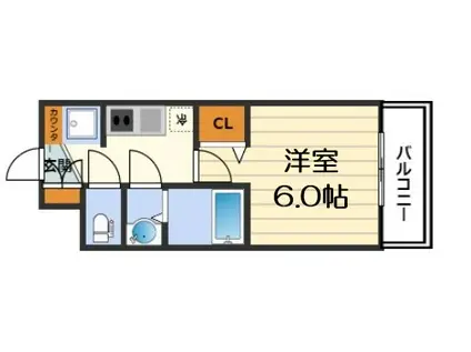 グランカリテ北梅田(1K/10階)の間取り写真
