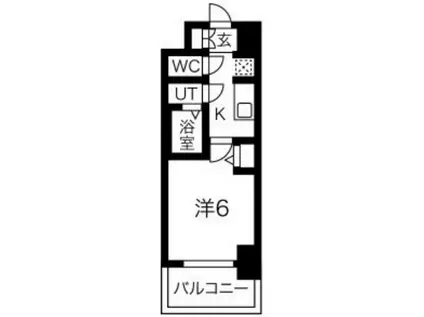 グランカリテ北梅田(1K/2階)の間取り写真