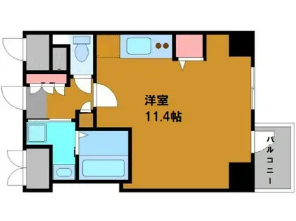 ルーセントオーデン難波(ワンルーム/3階)の間取り写真