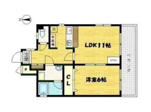 マックプレジデンス戎(1LDK/11階)の間取り写真