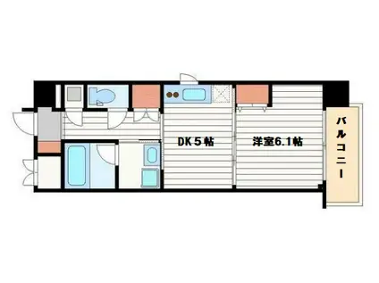 和宏一輝(1DK/4階)の間取り写真