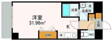 レジデンス釣鐘(ワンルーム/5階)の間取り写真