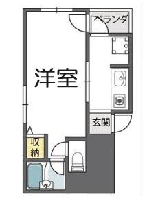 プランドールキンエー難波(1K/4階)の間取り写真