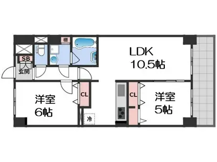 F TAMATSUKURI(2LDK/3階)の間取り写真