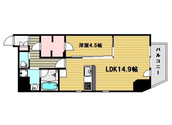 アーバネックス・大手前(1LDK/3階)の間取り写真