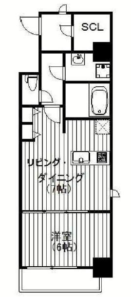 セイル淀屋橋(1LDK/4階)の間取り写真