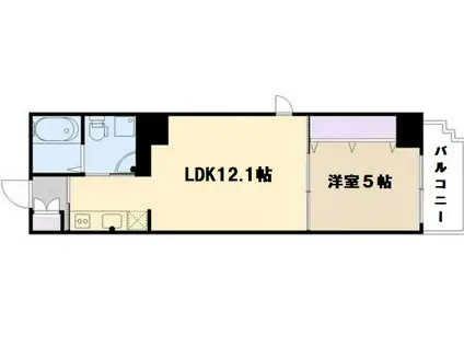 エステムコート 難波イーストレオルガ(1LDK/13階)の間取り写真