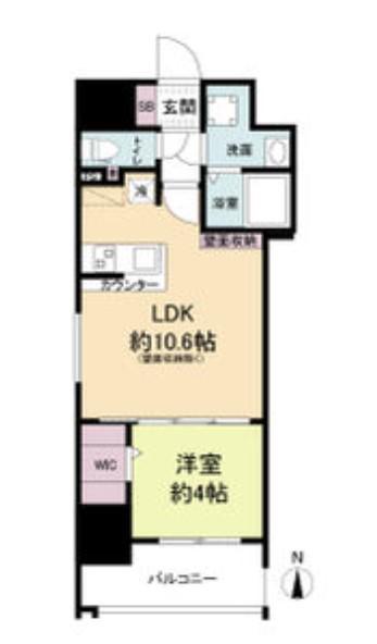 LADOUCEUR玉造(1LDK/8階)の間取り写真