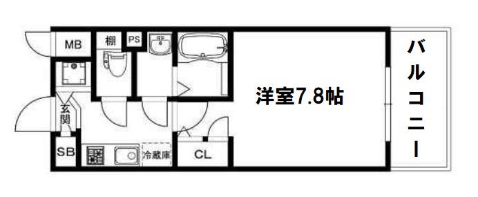 アドバンス上町台2クレイドル(1K/9階)の間取り写真