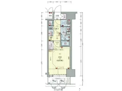 プレサンス梅田Ⅱ(1K/4階)の間取り写真