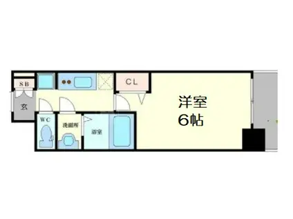 プレサンス南堀江(1K/9階)の間取り写真