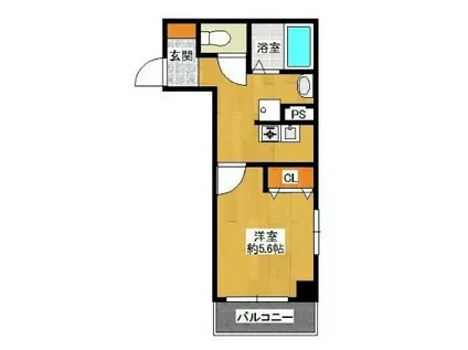 みおつくし東なんば(1K/9階)の間取り写真