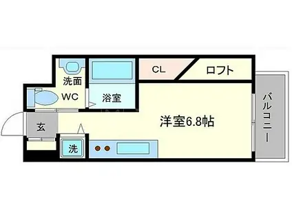 コーラルポワント難波ウエスト(ワンルーム/4階)の間取り写真