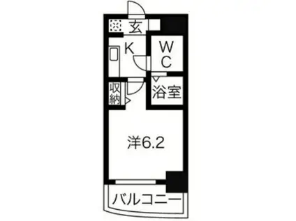 ラシーヌ日本橋(1K/8階)の間取り写真