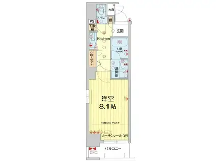 エイペックス梅田東(1K/2階)の間取り写真