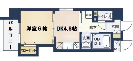 グレースTM(1DK/4階)の間取り写真