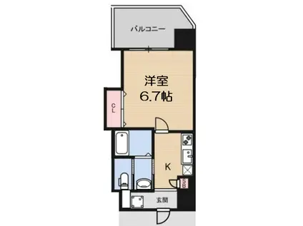 LUXEドーム前Ⅰ(1K/3階)の間取り写真