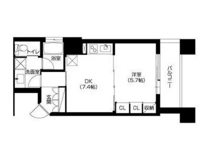 アーバネックス南堀江(1DK/7階)の間取り写真