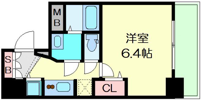 レオンコンフォート本町(1K/4階)の間取り写真