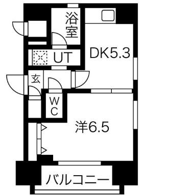 エステムコート大阪新町(1DK/8階)の間取り写真